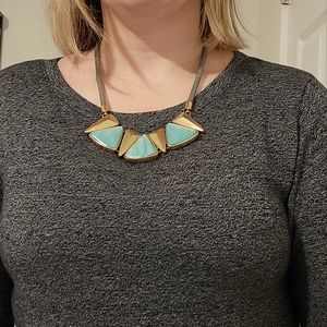 Turquoise/gold statement necklace